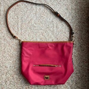 Dooney & Bourke pink nylon tote bag purse excellent condition